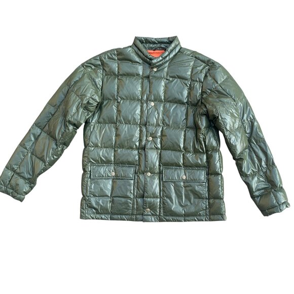 Eddie Bauer Goose Down Mens Puffer Jacket 550 Sz Olive Utility Gorpcore Hiking-L - Picture 1 of 13